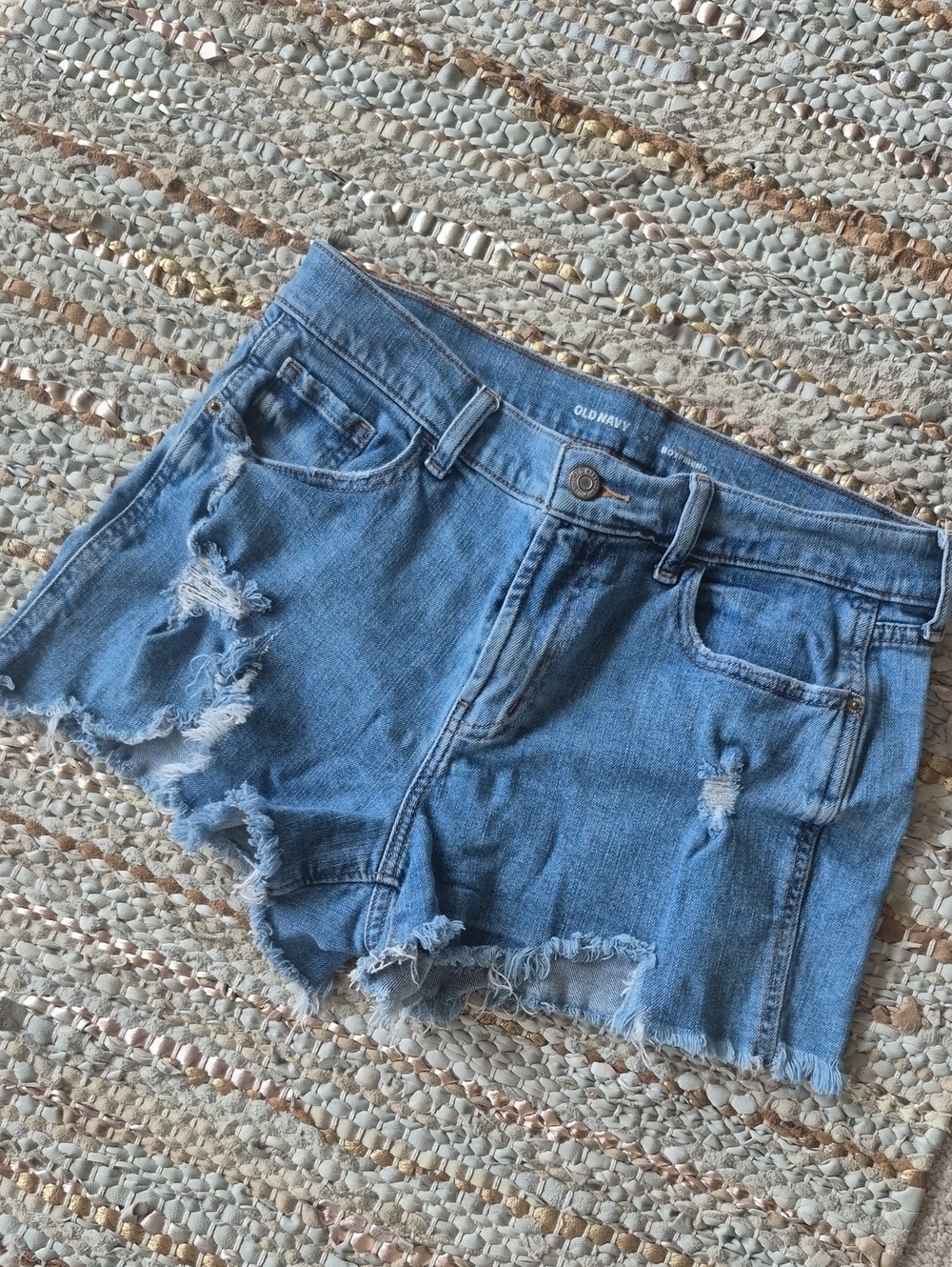 Old Navy Light Blue Distressed Denim Shorts